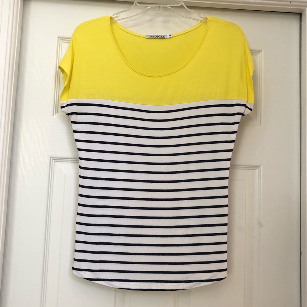 Quiosque Designer Striped Color Block Blouse Top
